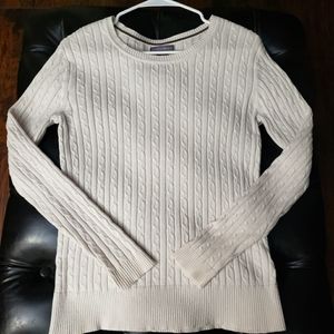 Plain White Knit Sweater
